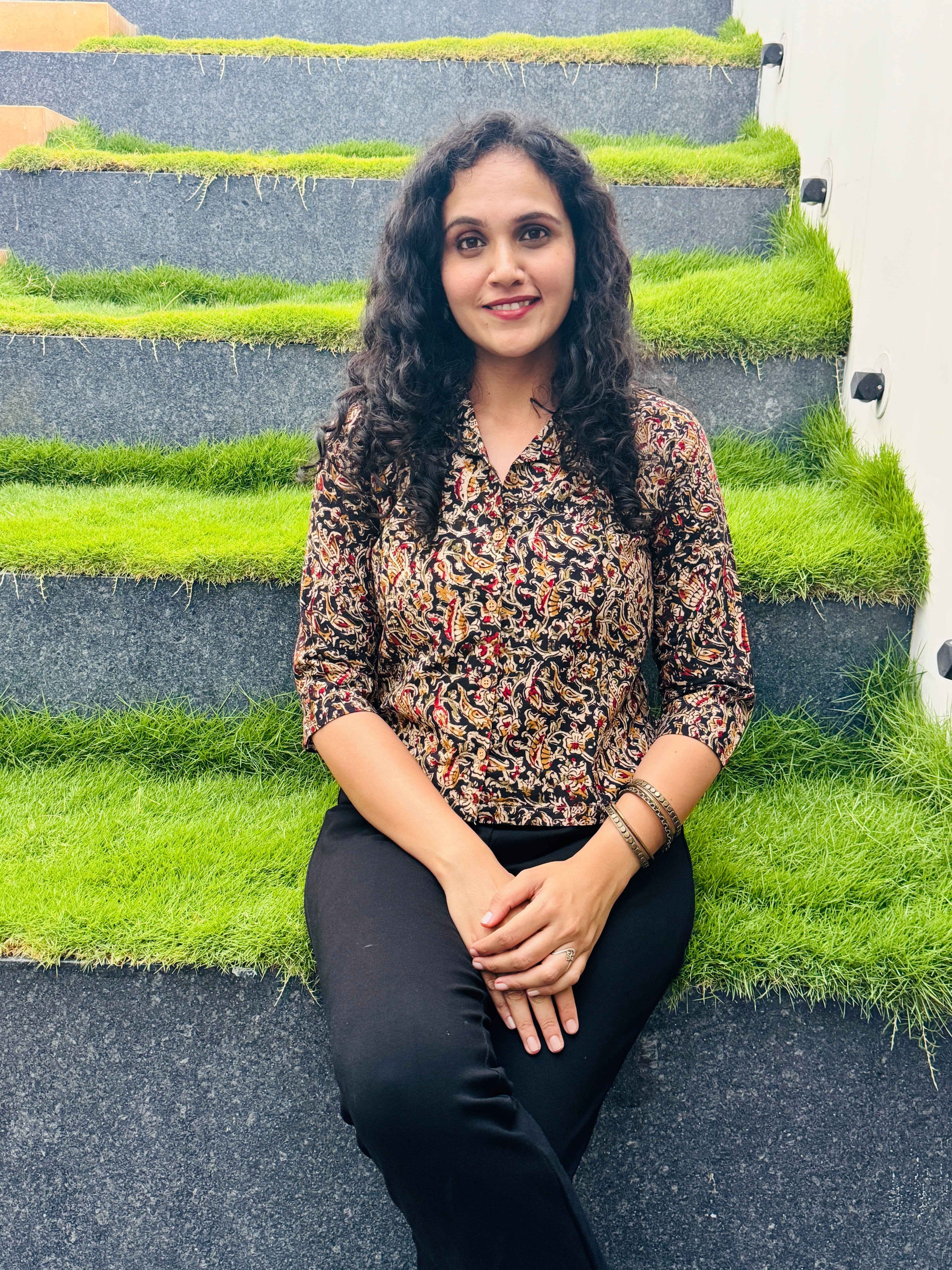 Krupa - Hand block printed kalamkari crop top
