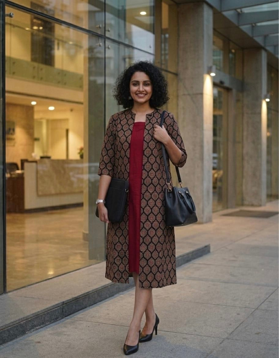 Aridra - Cotton hand block printed long dress