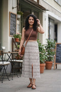 Aira-Hand block printed straight cut skirt