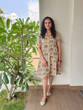 Sumaya - Hand block printed kalamkari A Line dress
