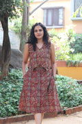 Varnika - Hand block printed kalamkari skirt top