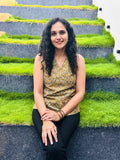 Siya - Hand block printed kalamkari sleeveless short top
