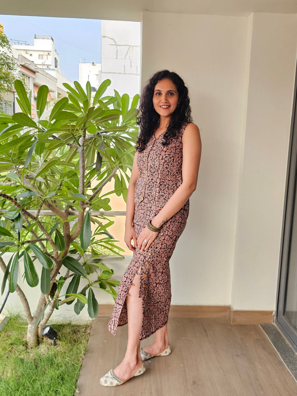 Mudra - Hand block printed kalamkari skirt top