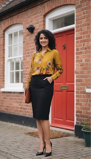 Disha- Pure crepe shirt with Kalamkari print