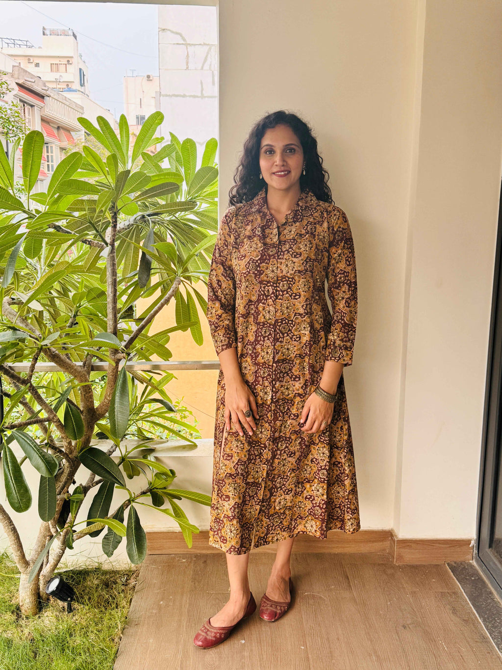 Aadira - Hand block printed kalamkari Maxi dress