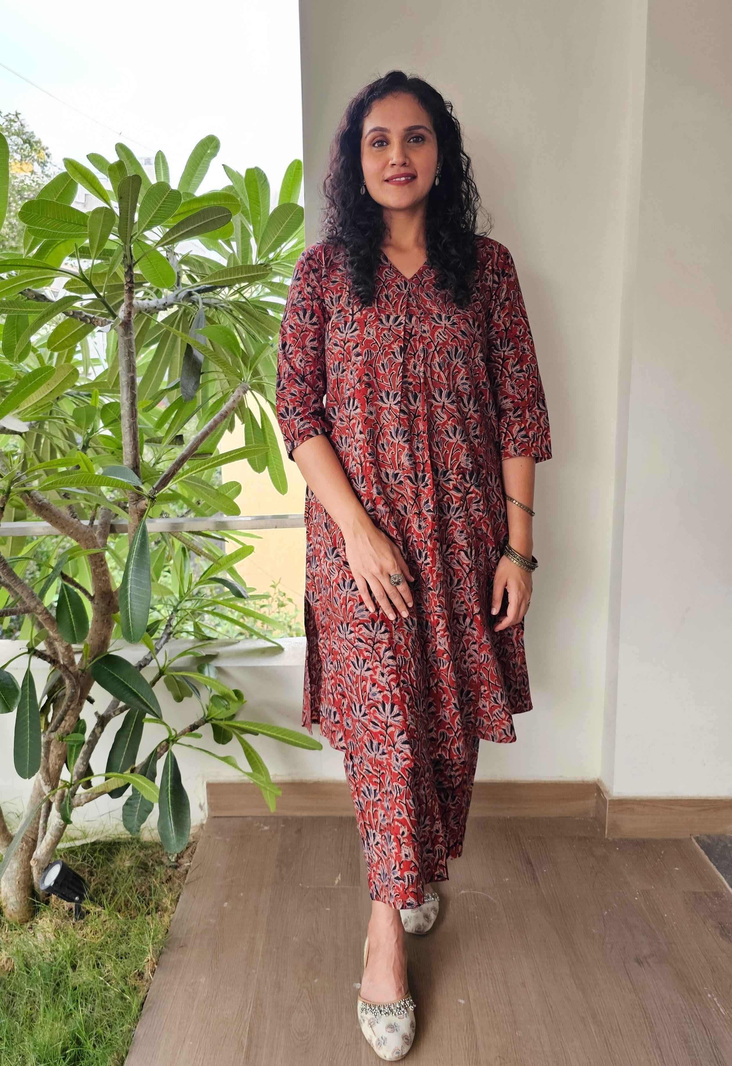 Dhrithi - Hand block printed kalamkari kurta set – co ord