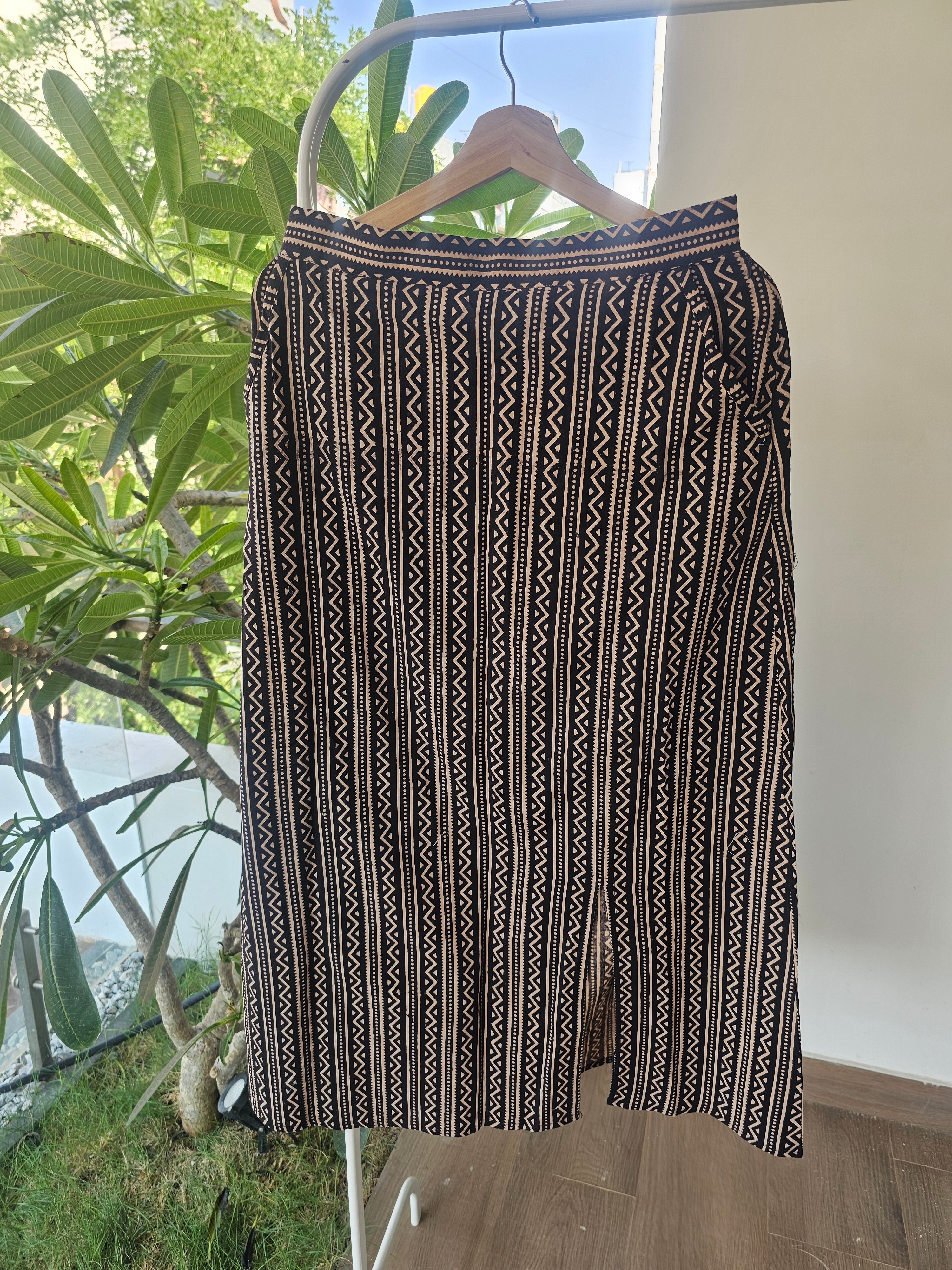 Siddhi-Hand block printed straight cut skirt
