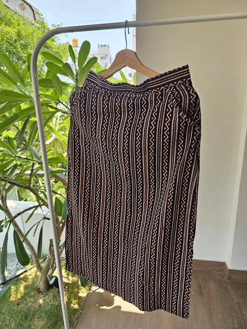 Anaira-Hand block printed straight cut skirt