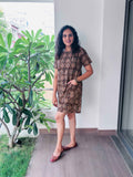 Mrudula - Hand block printed kalamkari short dress