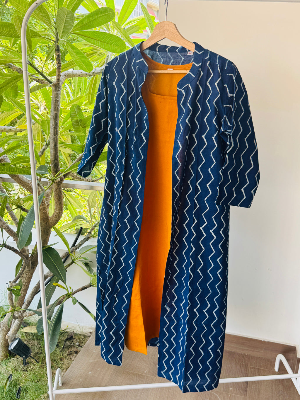 Akriti-Cotton hand block printed long dress