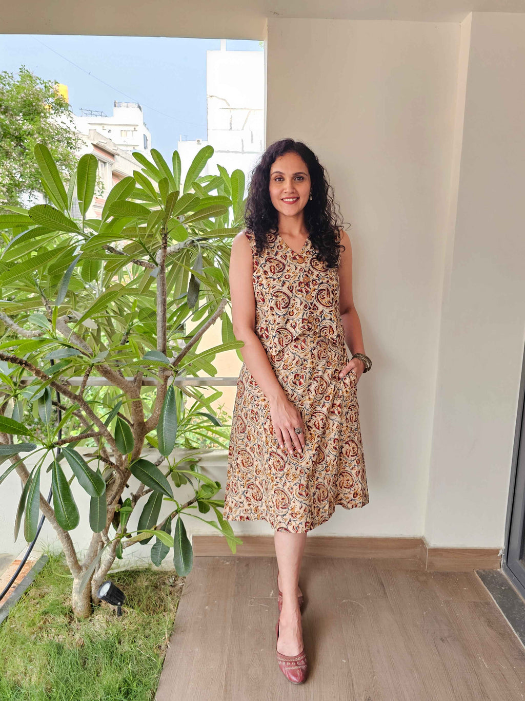 Vrukhsa - Hand block printed kalamkari skirt top