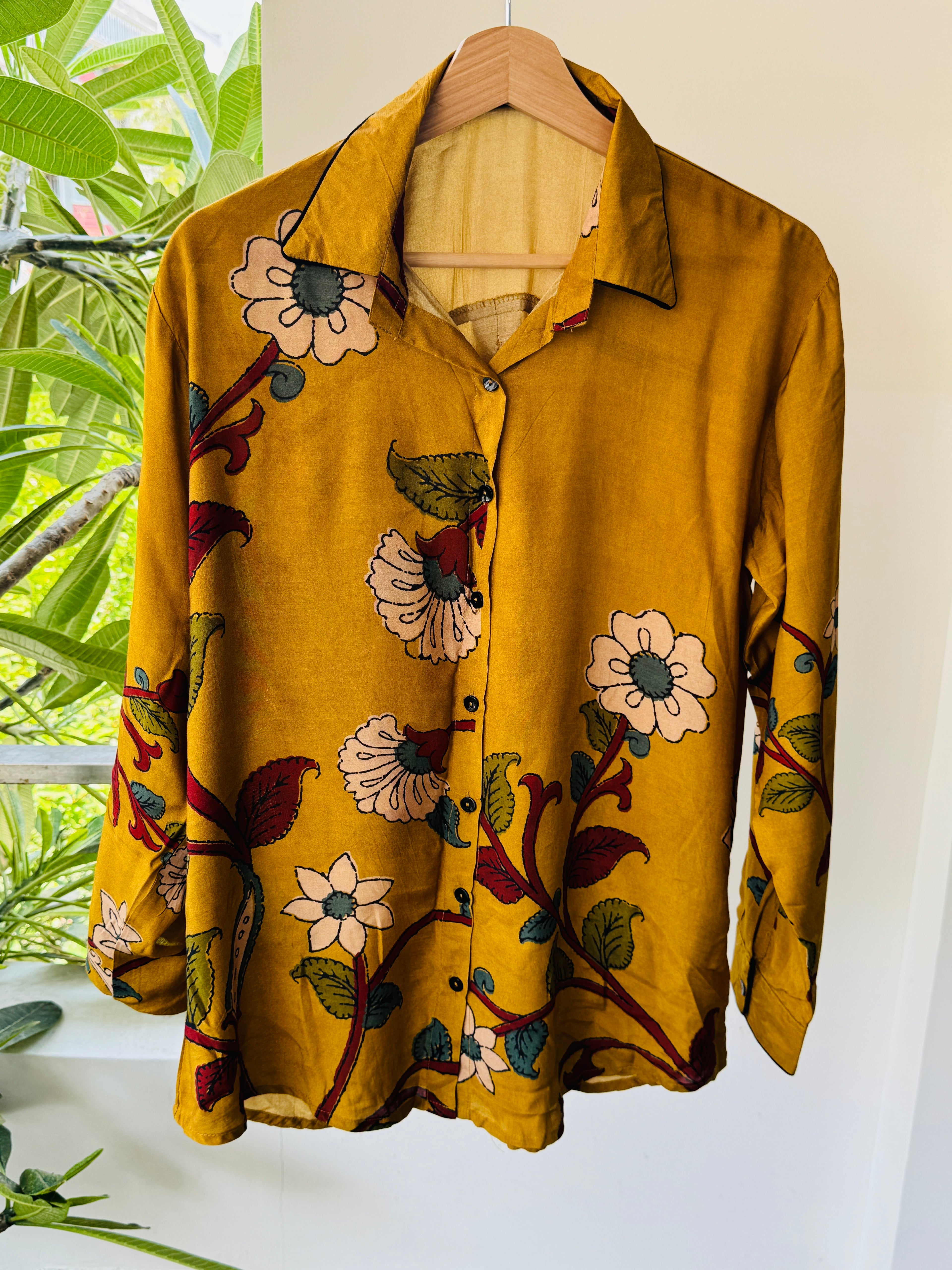 Disha- Pure crepe shirt with Kalamkari print