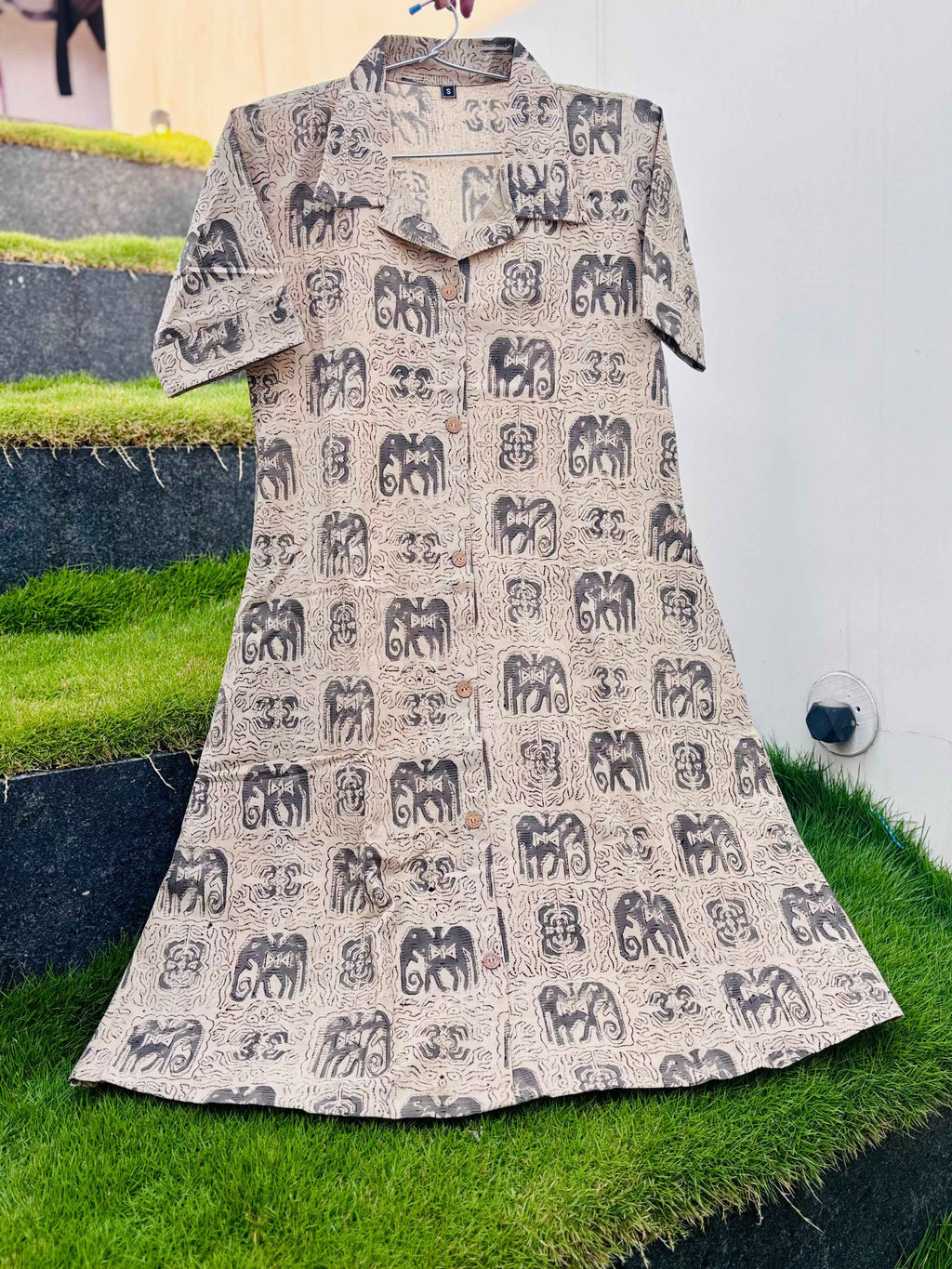 Sumaya - Hand block printed kalamkari A Line dress