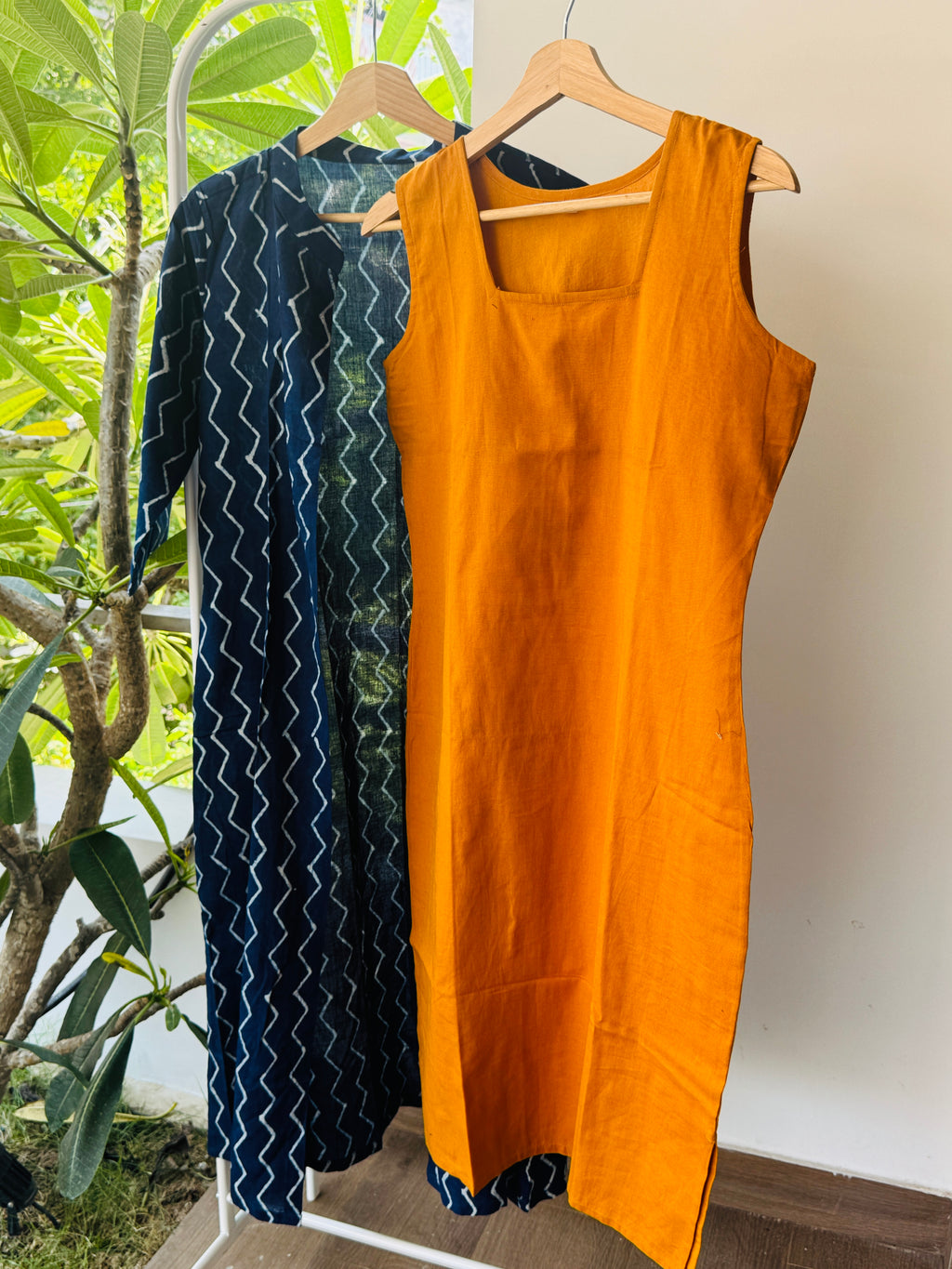 Akriti-Cotton hand block printed long dress