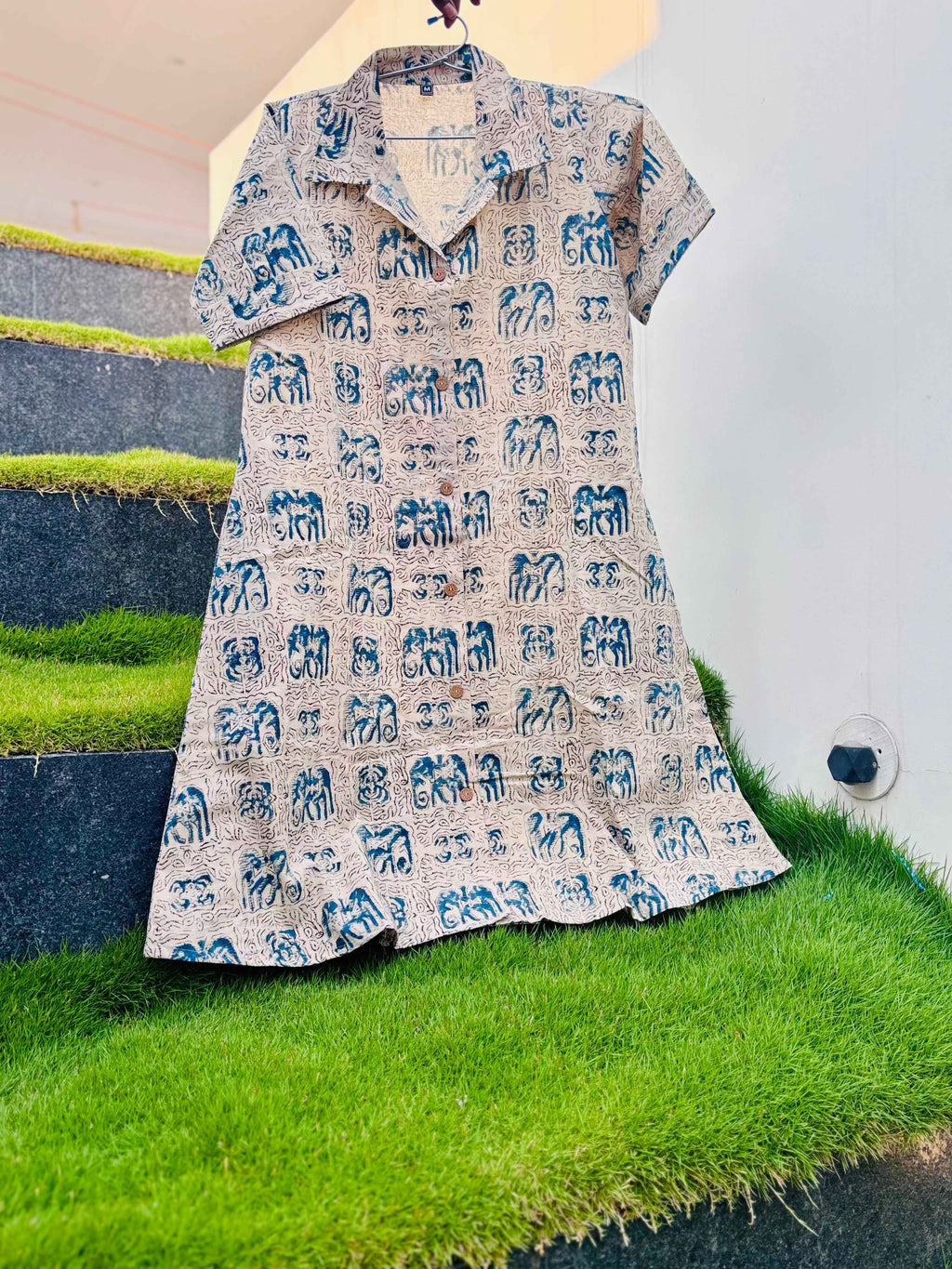 Anvaya - Hand block printed kalamkari A Line dress