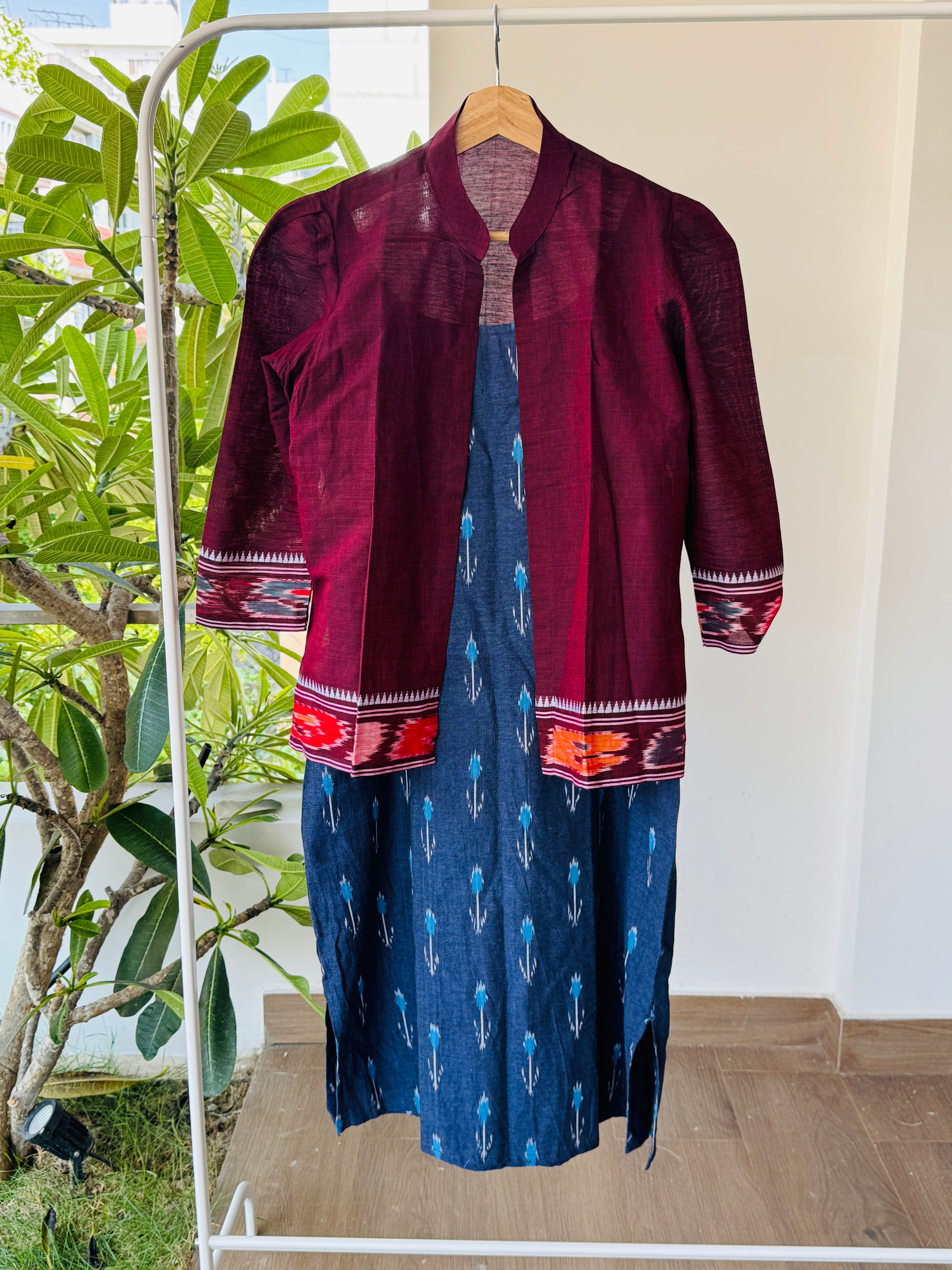 Samyukta-Handloom ikkat weave knee length dress