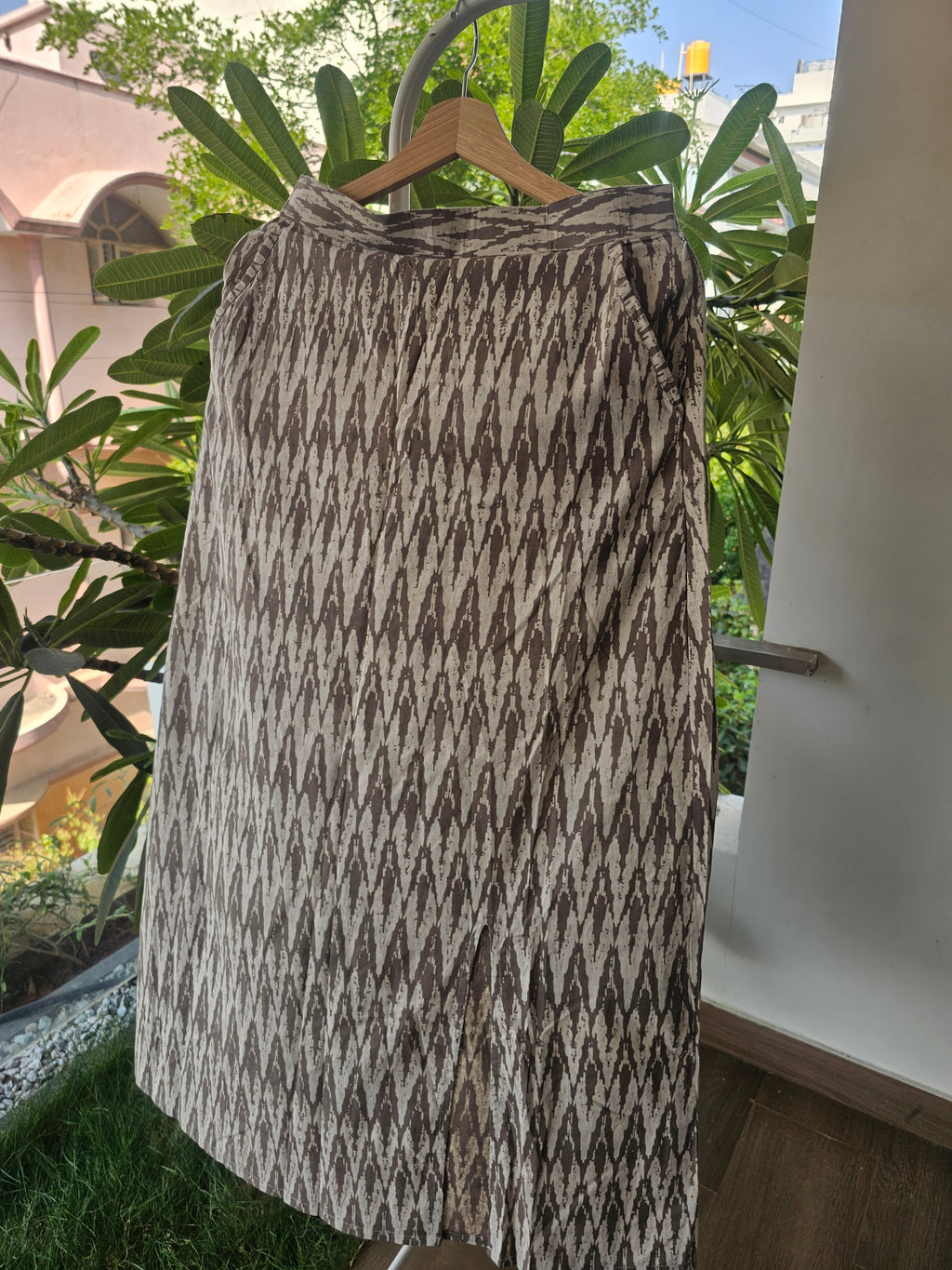 Aira-Hand block printed straight cut skirt