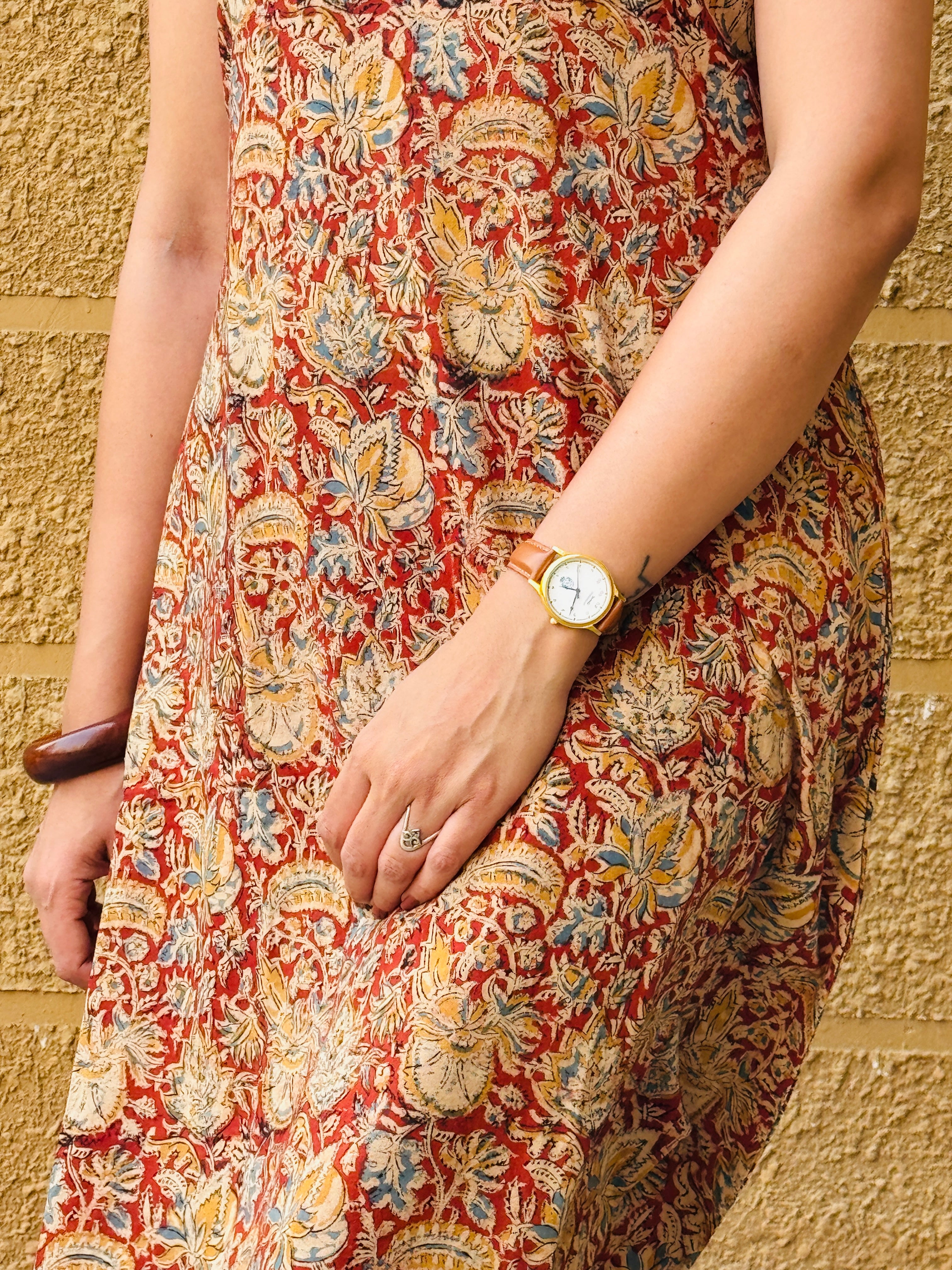 Mrida - Hand block printed kalamkari halter neck co-ord set