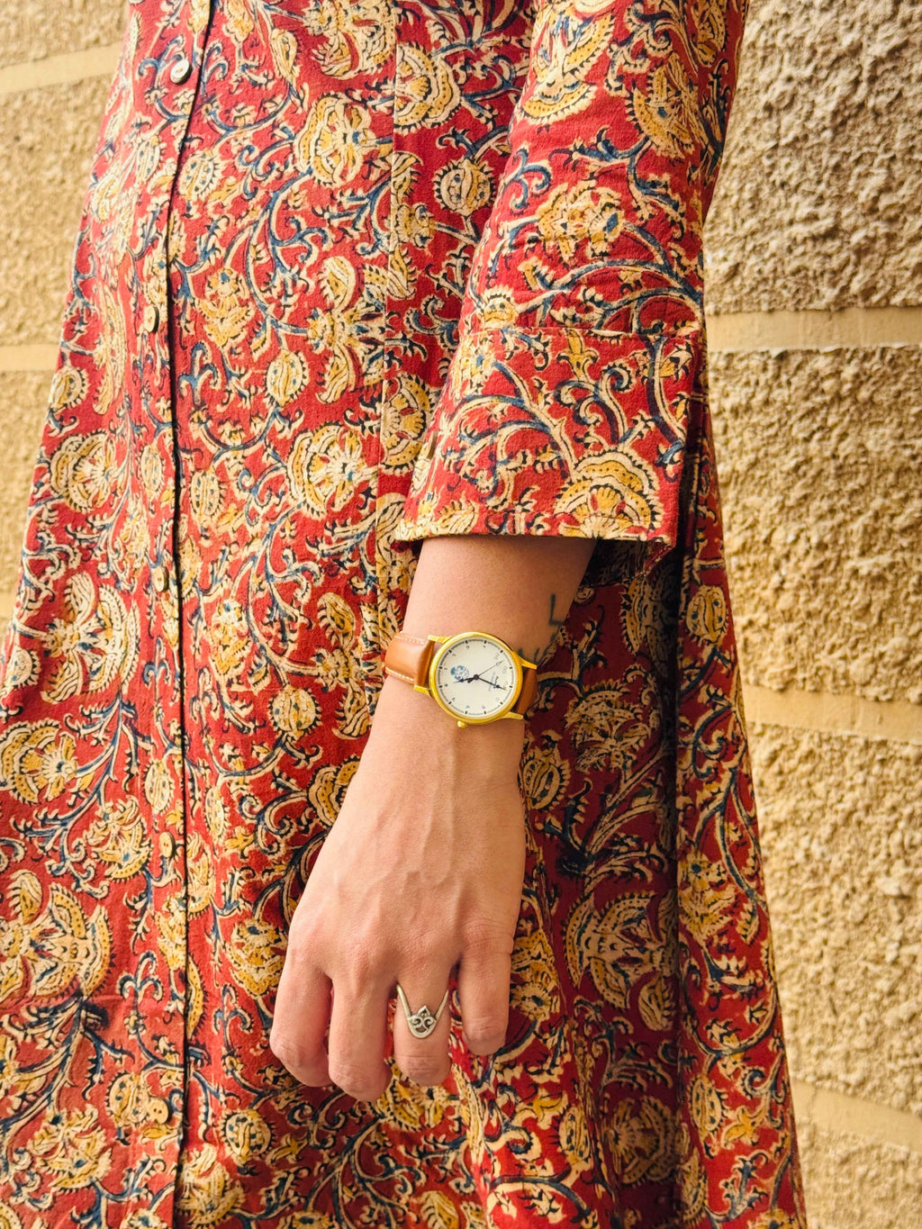 Gargi - Hand block printed kalamkari Maxi dress