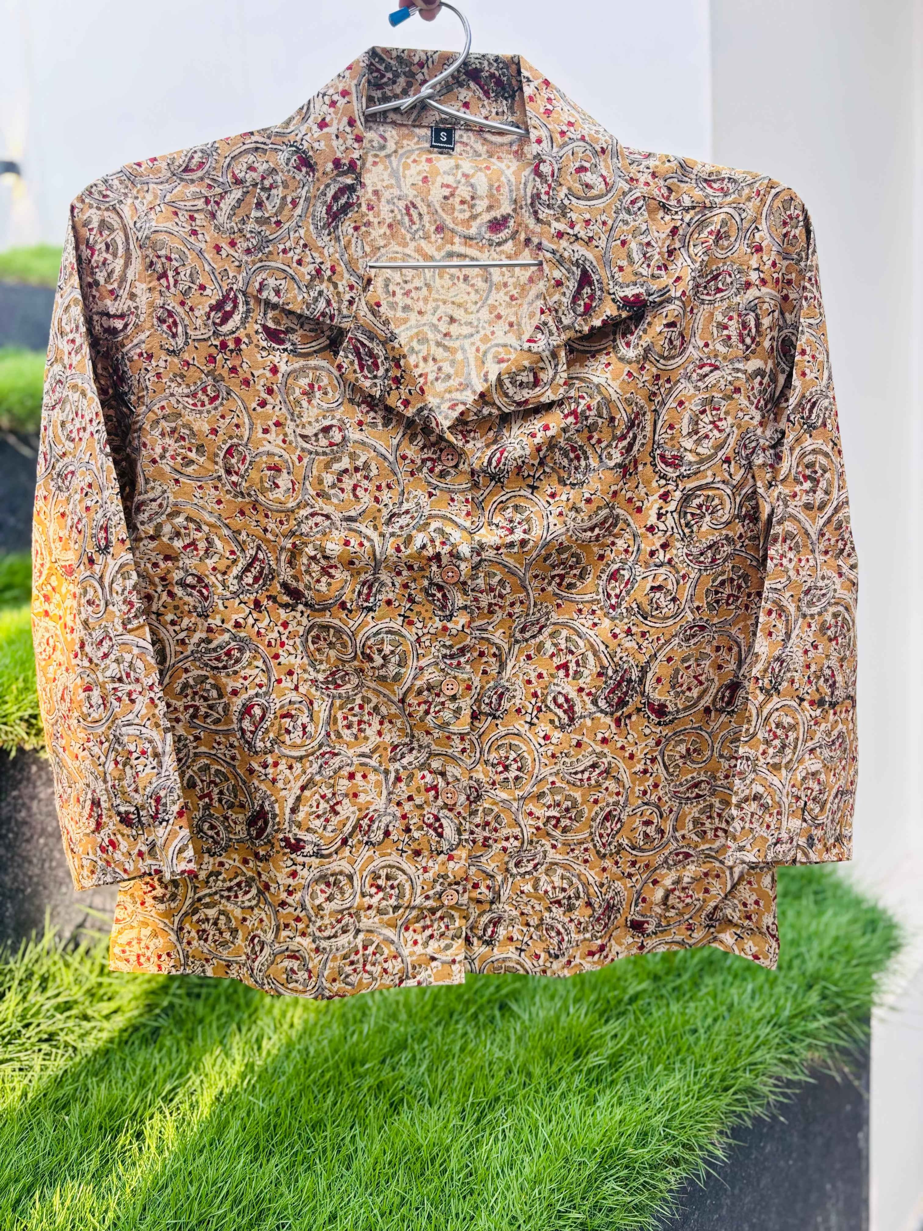 Nirupa - Hand block printed kalamkari crop top
