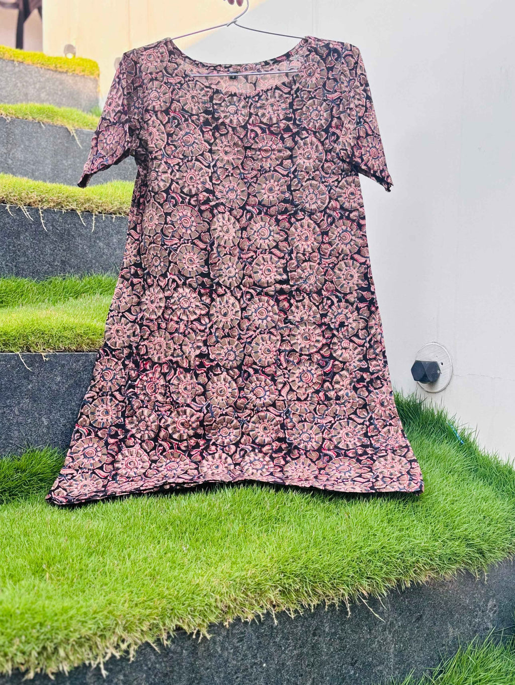 Mrudula - Hand block printed kalamkari short dress