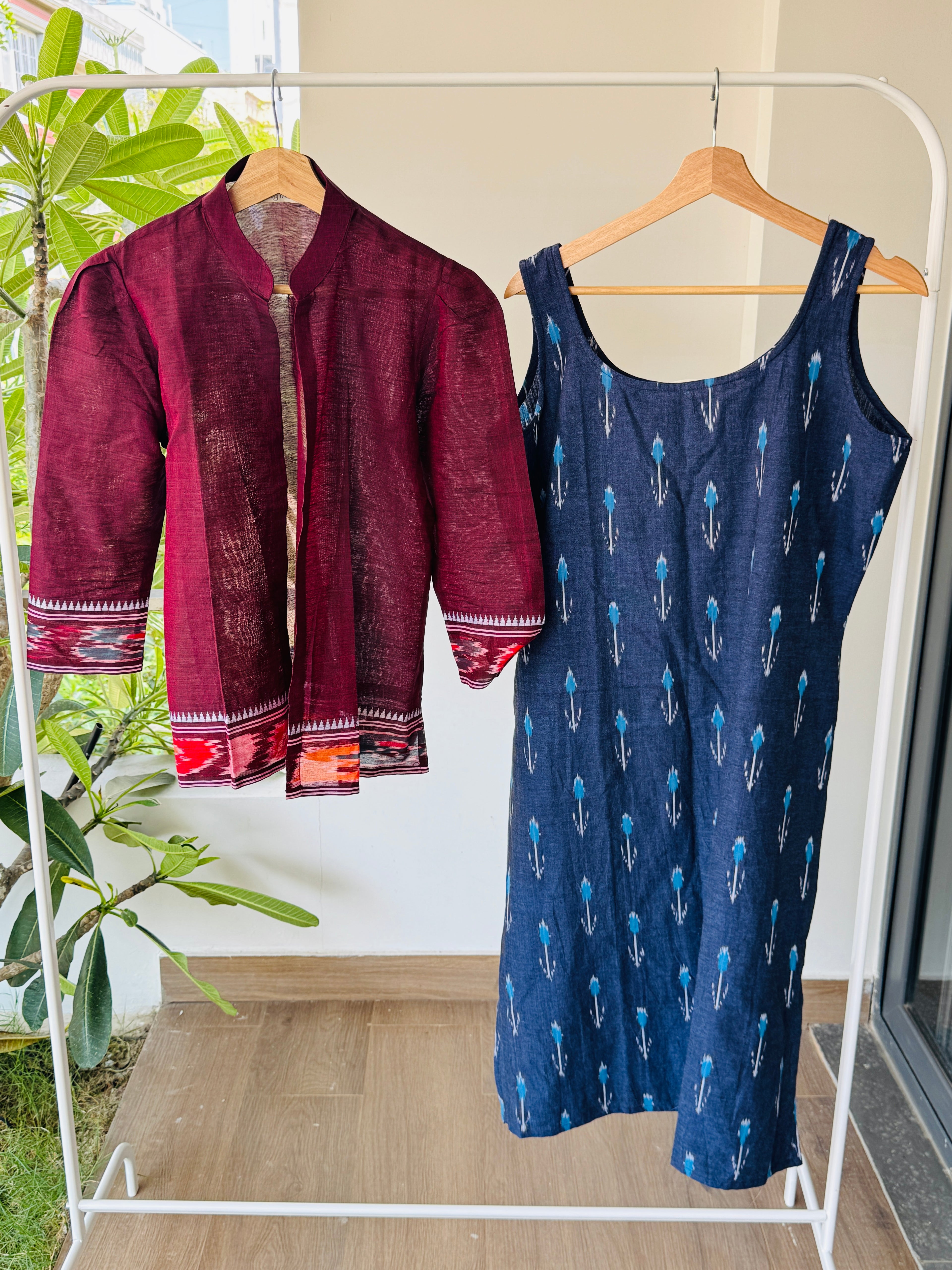 Samyukta-Handloom ikkat weave knee length dress