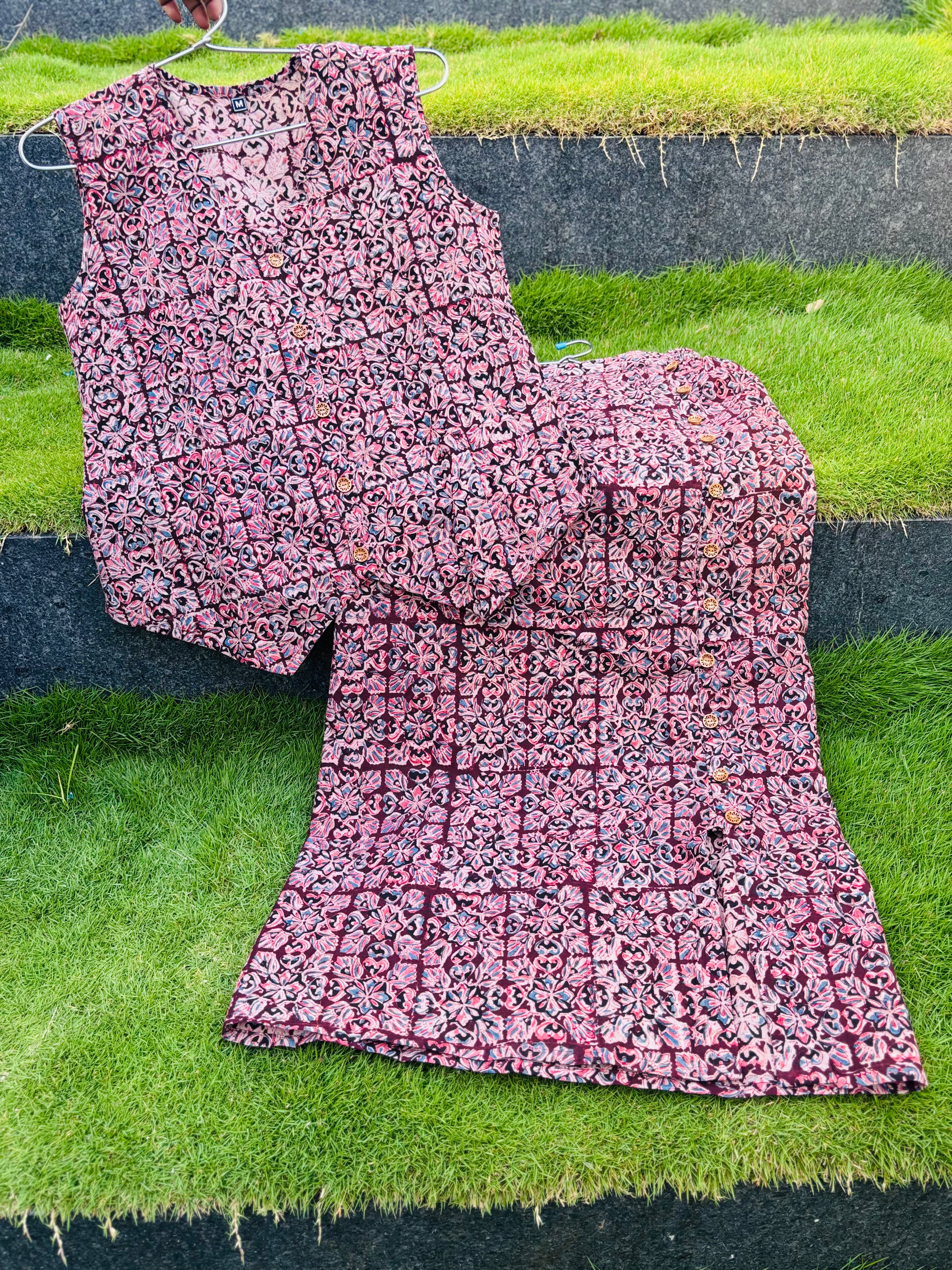 Mudra - Hand block printed kalamkari skirt top