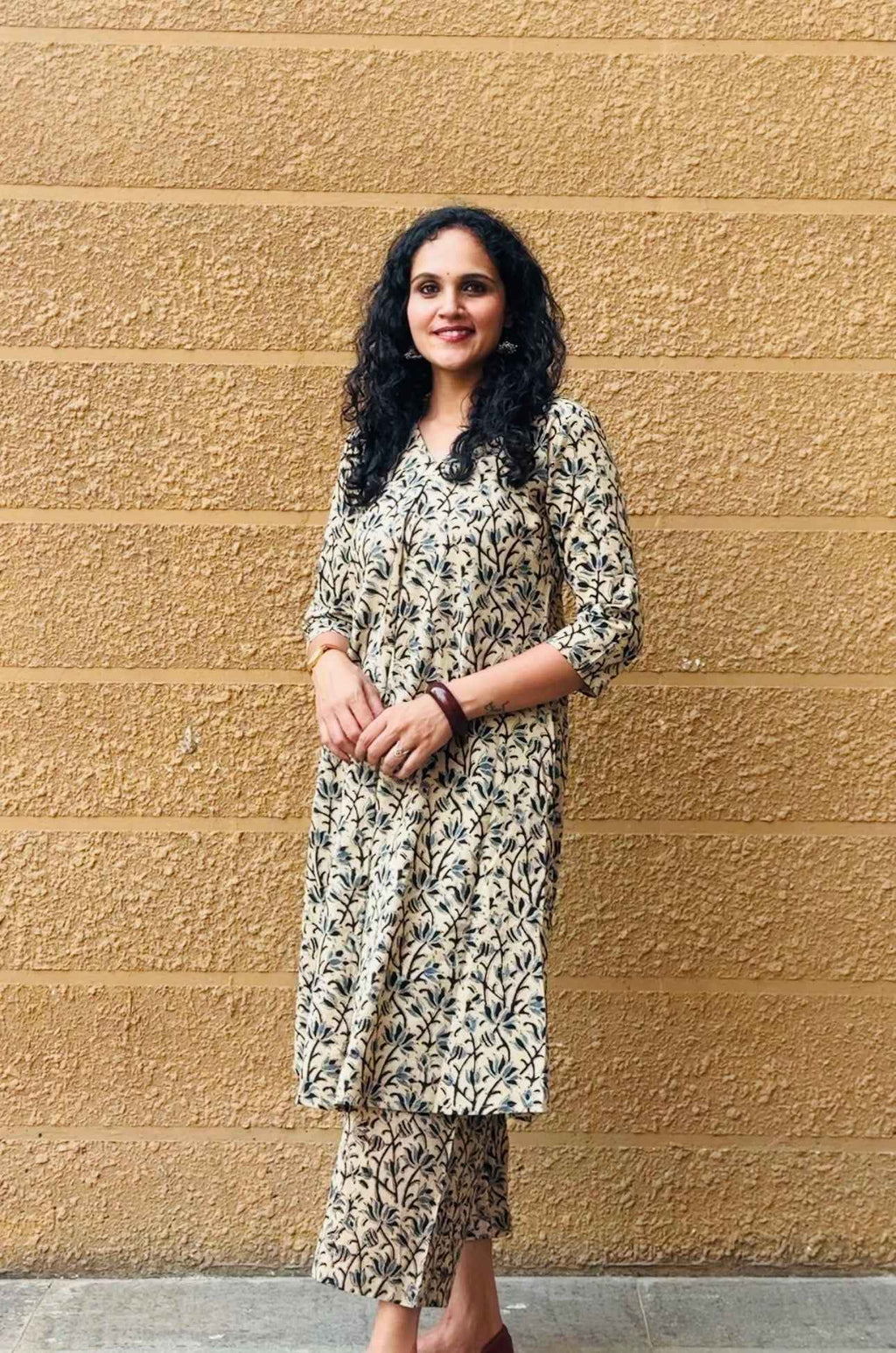 Dhatri - Hand block printed kalamkari kurta set co-ord