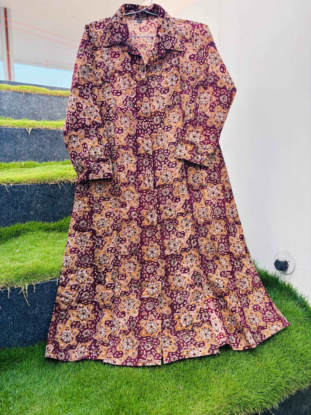 Aadira - Hand block printed kalamkari Maxi dress