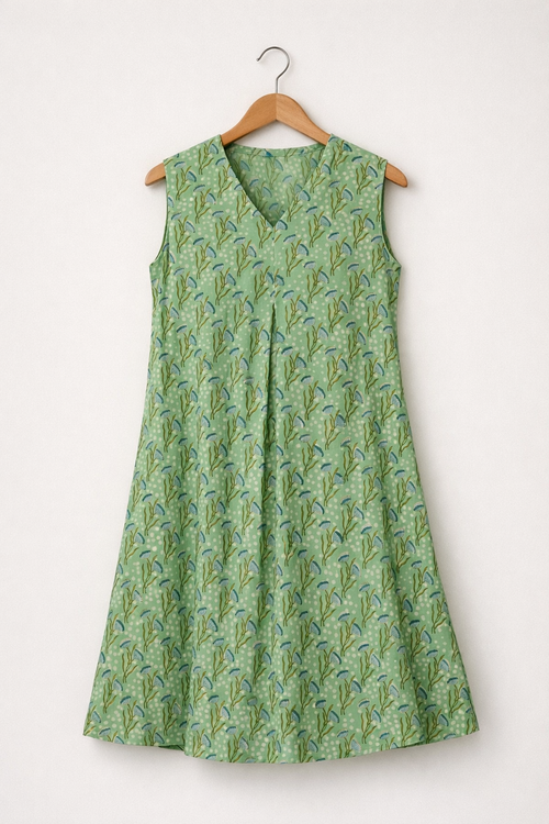 Rhea - Mint Green Pleated dress