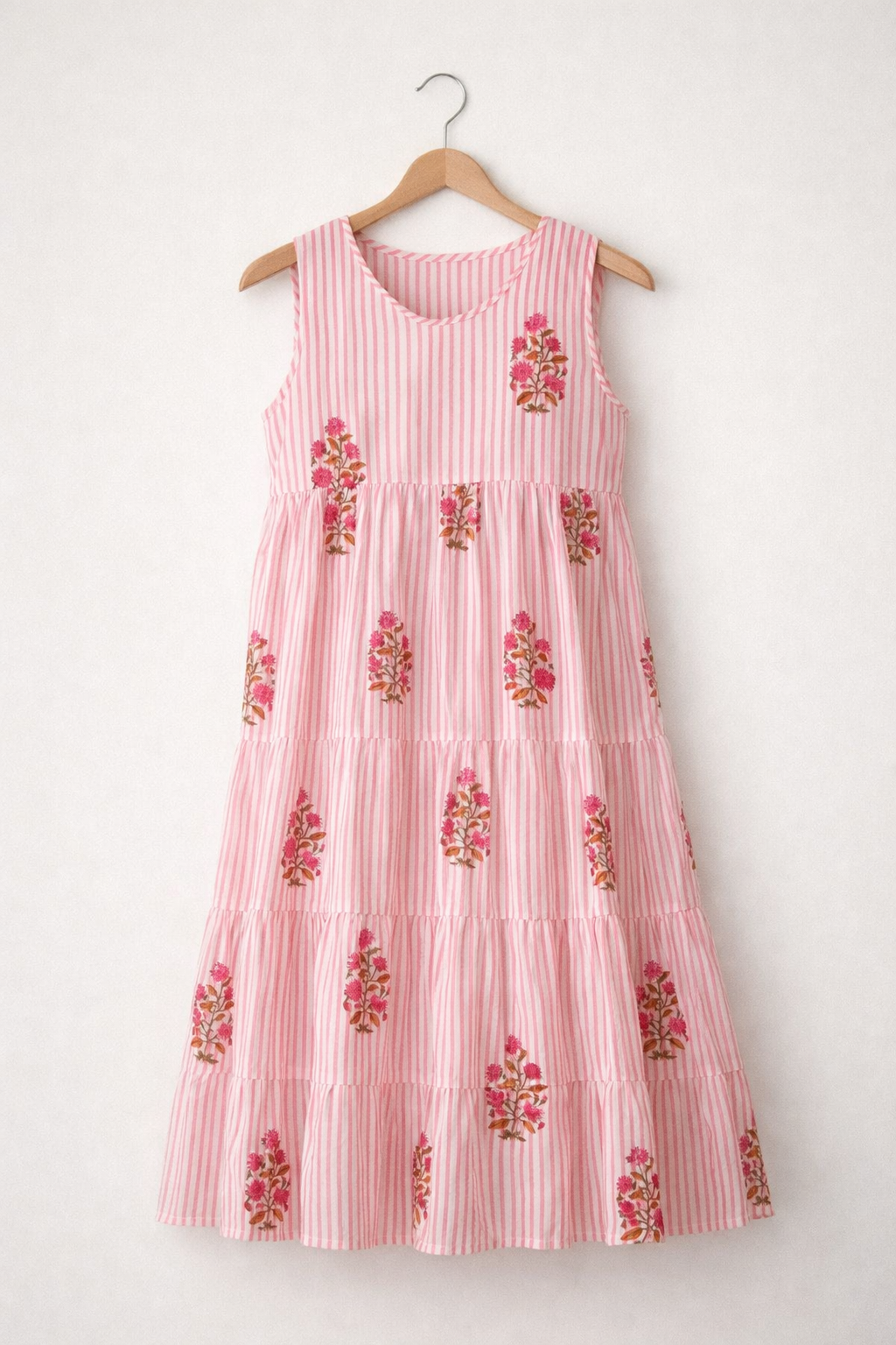Tisha - Candy Pink Round Neck Dress