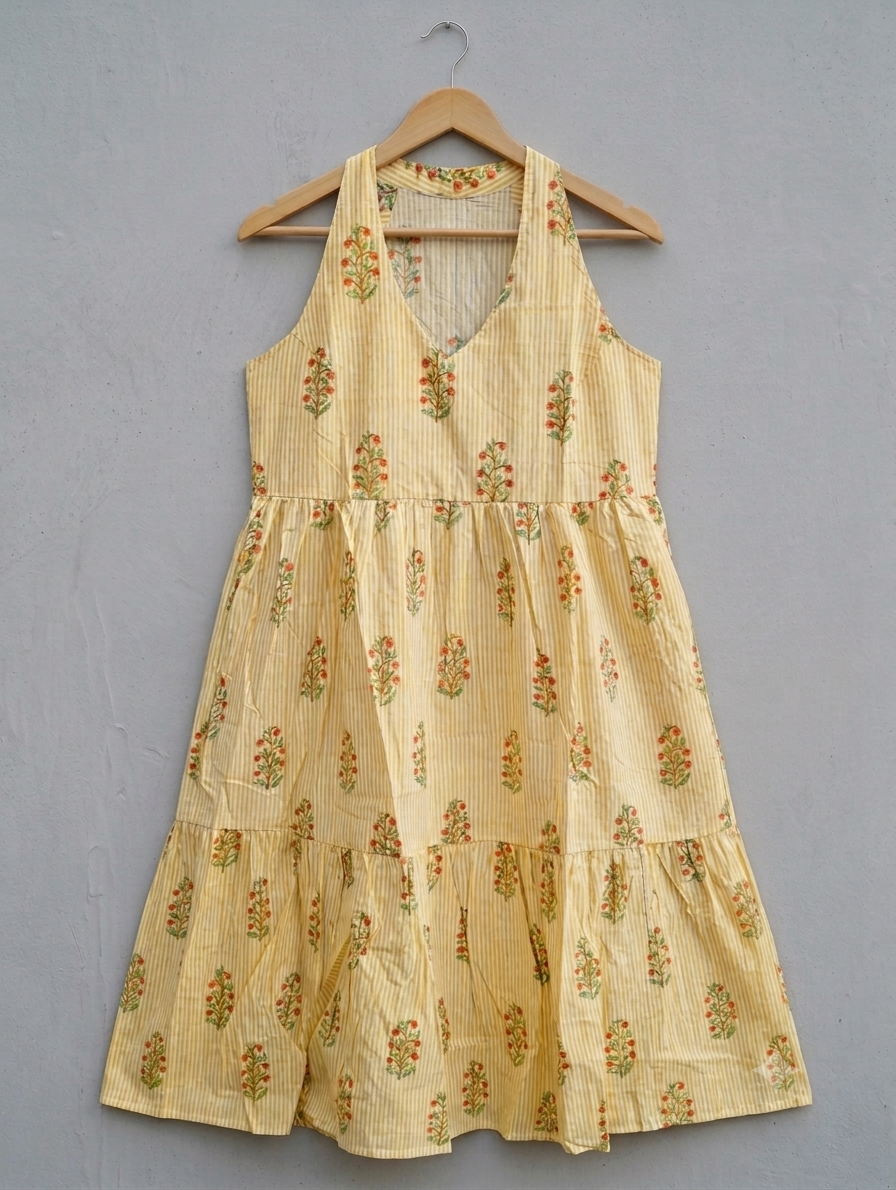 Prisha - Yellow Halter Neck Dress