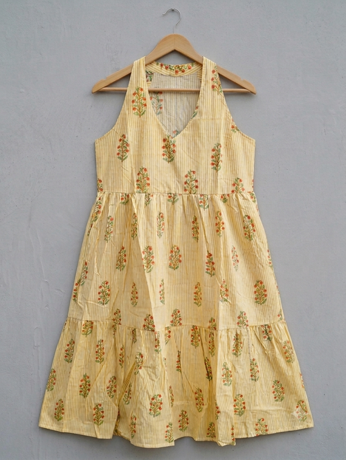 Prisha - Yellow Halter Neck Dress